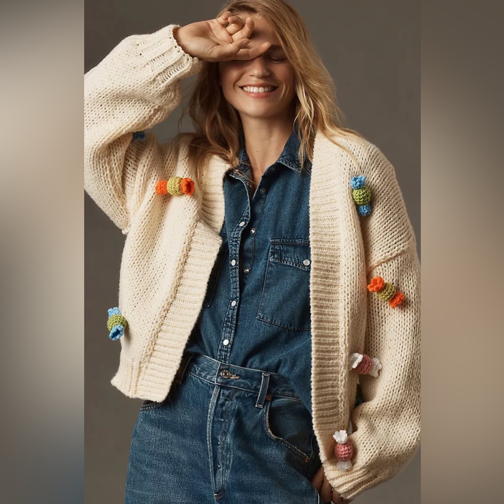 Anthropologie Maeve 3D Candy Knit Cardigan Sweater (One Size) - NWT